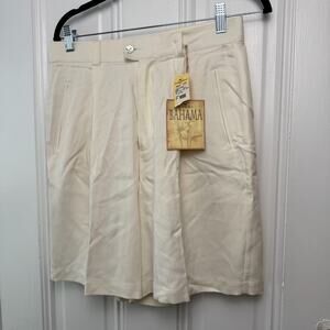 Tommy Bahama Shorts Womens 10 Cream 100% Silk Pleated Preppy Resort Vacation NWT